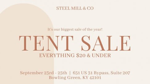 Steel Mill & Co. Tent Sale